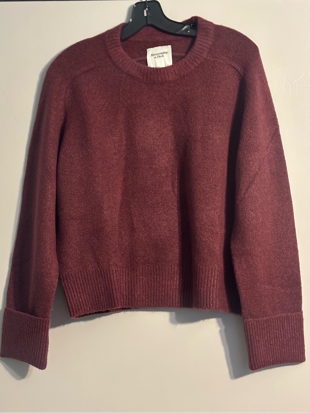 Abercrombie & Fitch Madeline Crew Sweater in Burgundy
